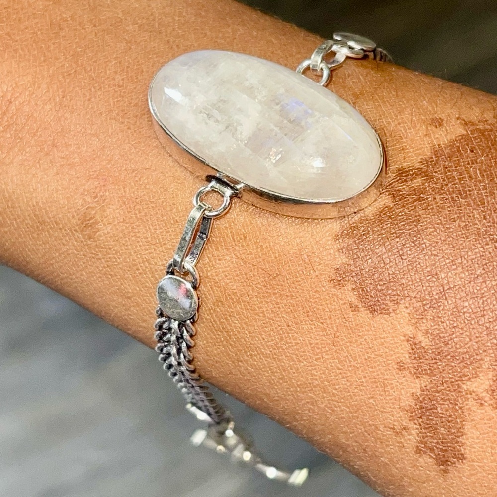 Rainbow Moonstone Bracelet 7” - 8”